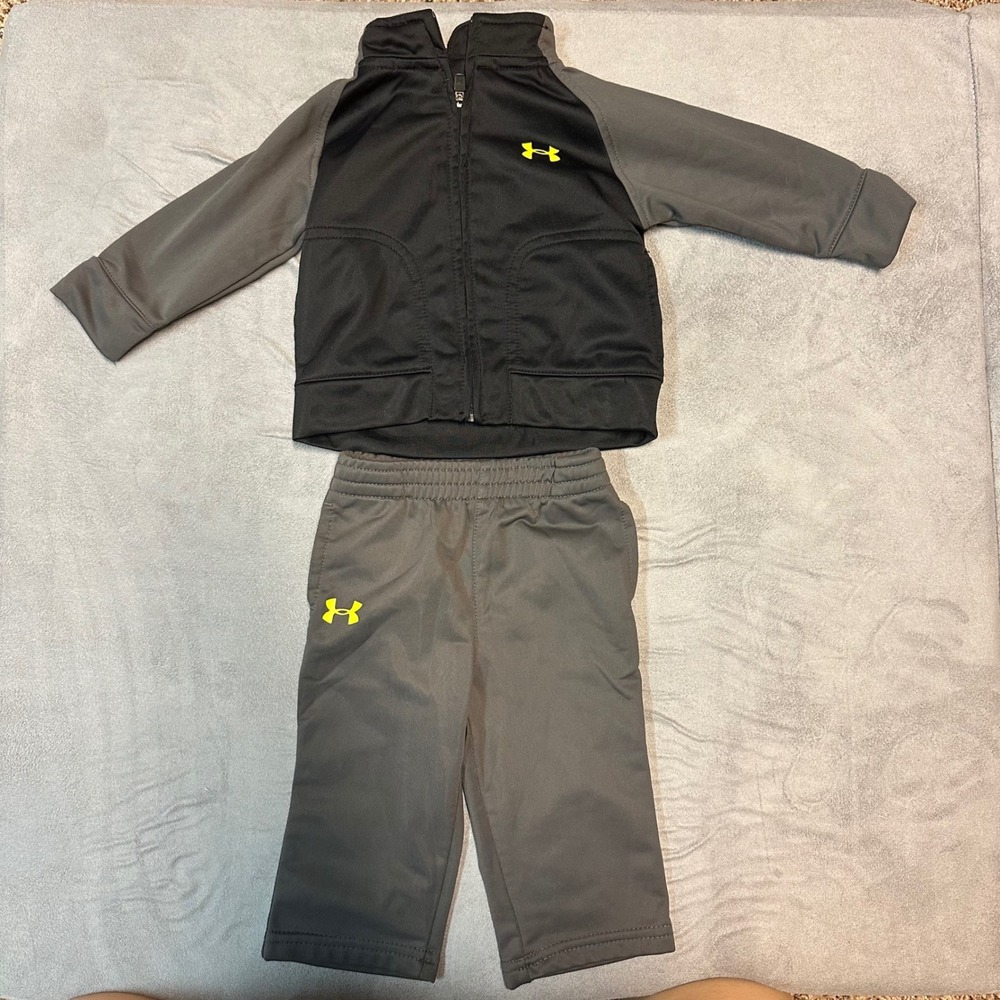 Under Armour Tracksuit Set Full‎ Zip Jacket & Pants Activewear 3/6M